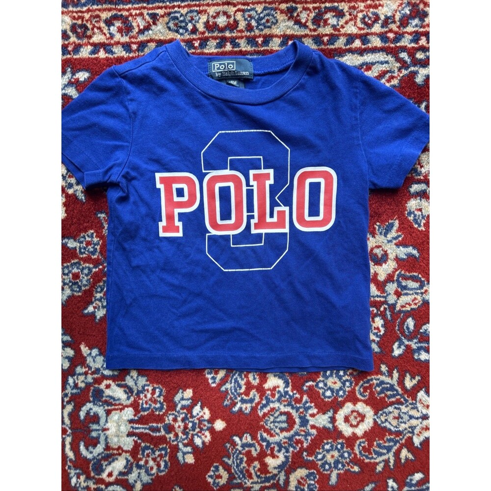 Polo Ralph Lauren Blue Youth Boys Kids Baby Tee Size 18 Months Short Sleeve